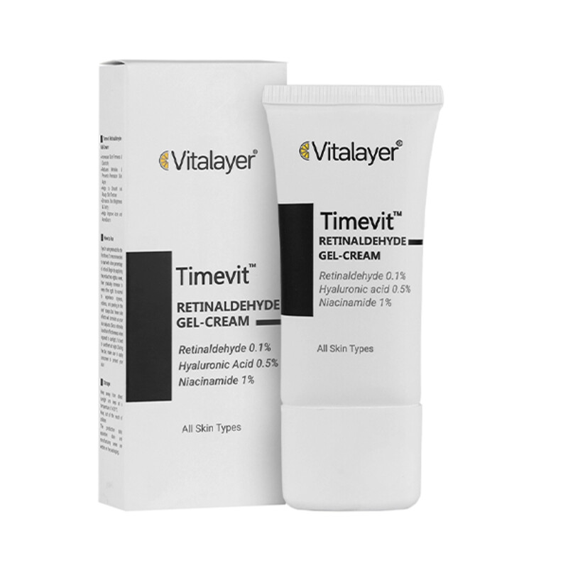 کرم ژل ضد چروک و لایه‌بردار ویتالیر مدل Timevit حجم 30 میل