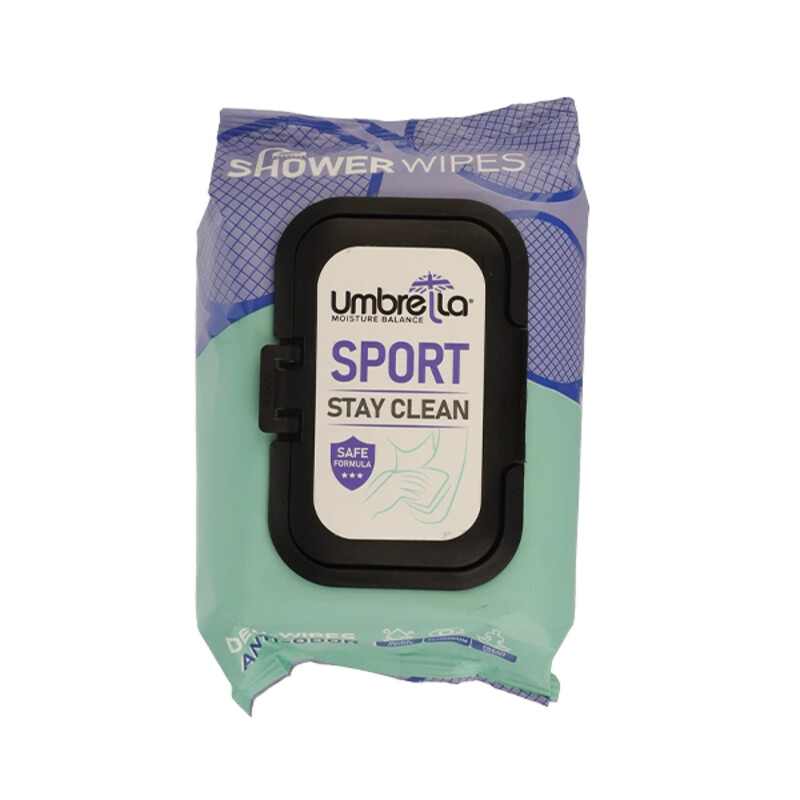دستمال مرطوب خوشبوکننده و ضد حساسیت بدن آمبرلا مدل Sport بسته 50 عددی