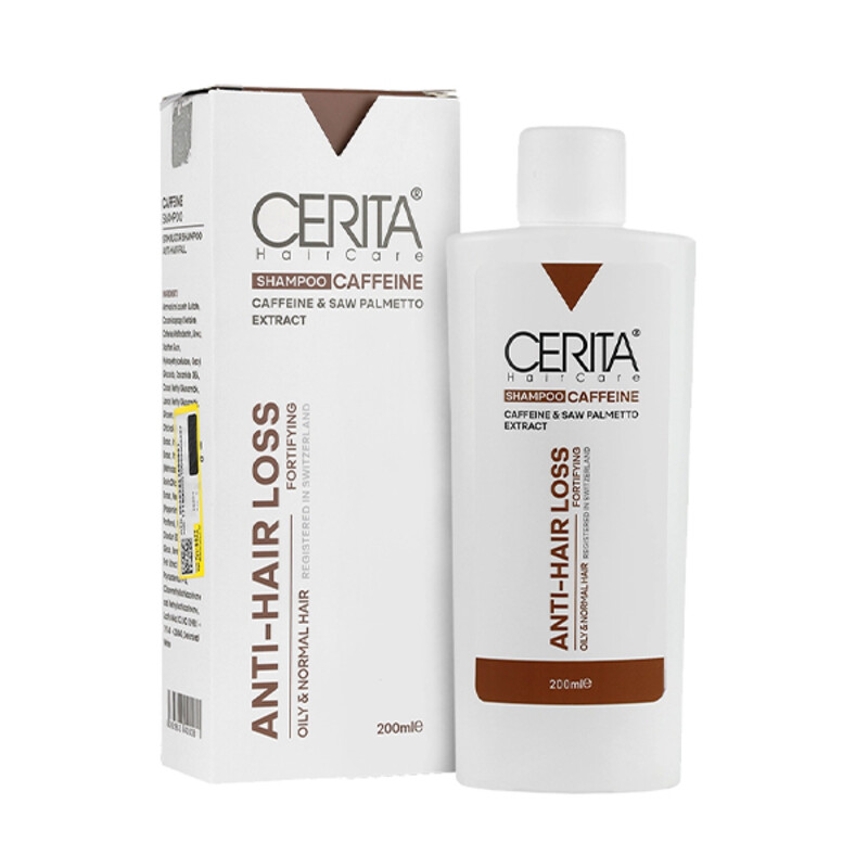 شامپو ضد ریزش حاوی کافئین مناسب موهای چرب و معمولی سریتا مدل Caffeine حجم 200 میل