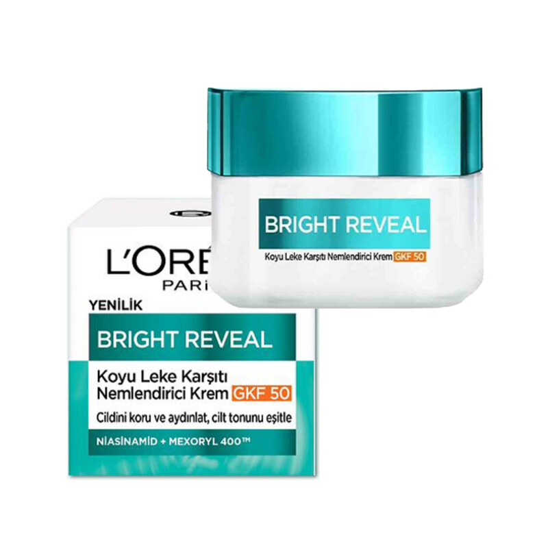 کرم ضد لک و روشن‌کننده لورآل حاوی نیاسینامید و SPF 50 مدل Bright Reveal حجم 50 میل