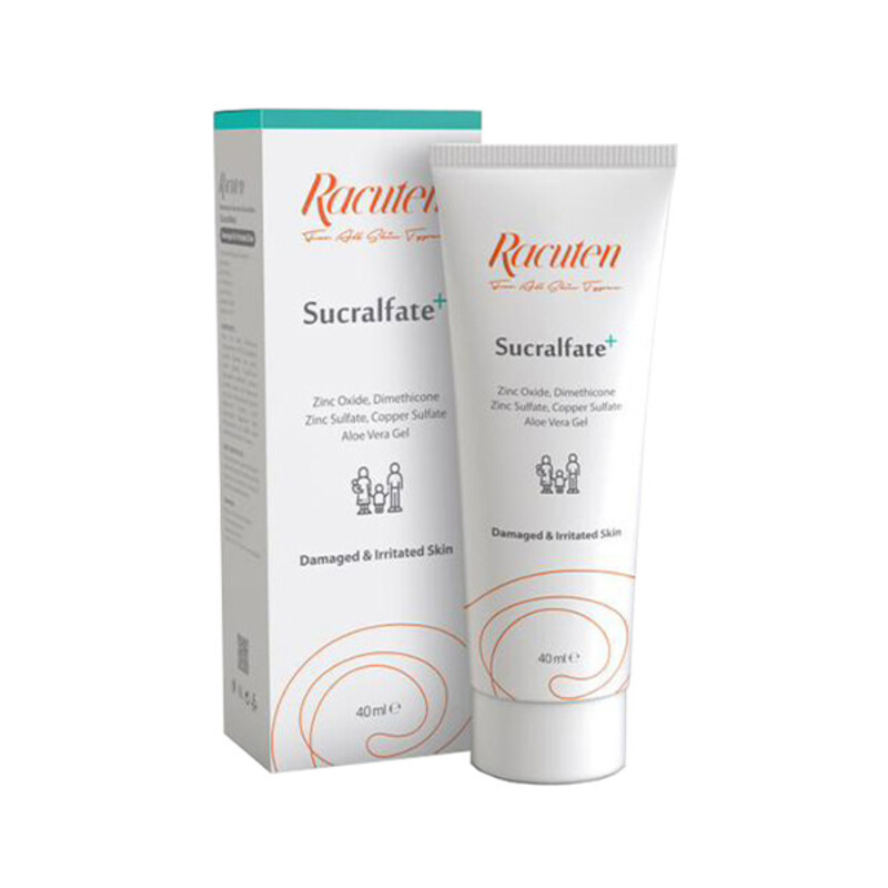 کرم ترمیم‌کننده و ضد التهاب راکوتن حاوی سوکرالفیت و زینک اکساید مدل Sucralfate+ حجم 40 میل
