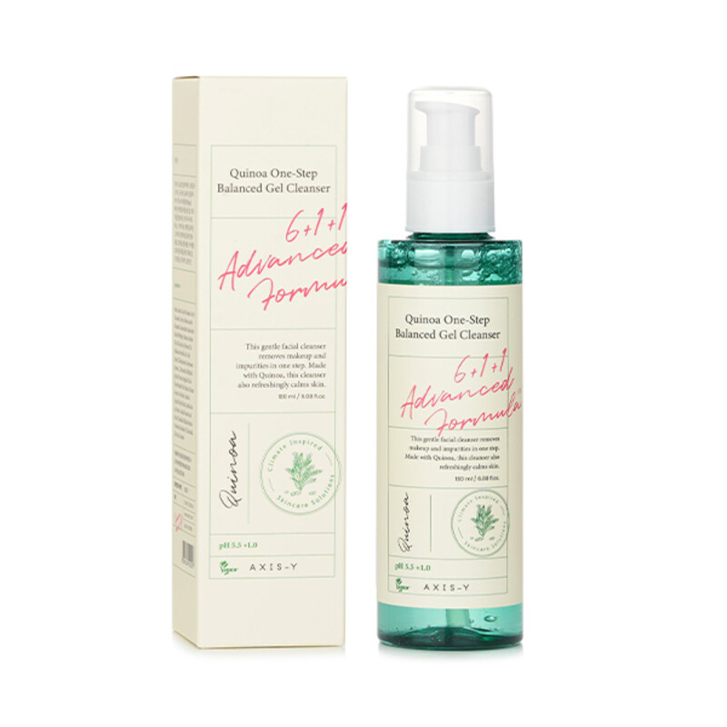 ژل شستشوی متعادل‌کننده pH و پاک‌کننده آرایش اکسیس وای حاوی عصاره کینوا و سنتلا مدل Quinoa One Step حجم 180 میل