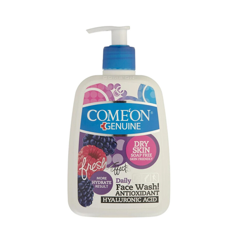 ژل شستشوی صورت آبرسان فاقد صابون کامان مخصوص پوست‌های خشک مدل Dry Skin حجم 500 میل