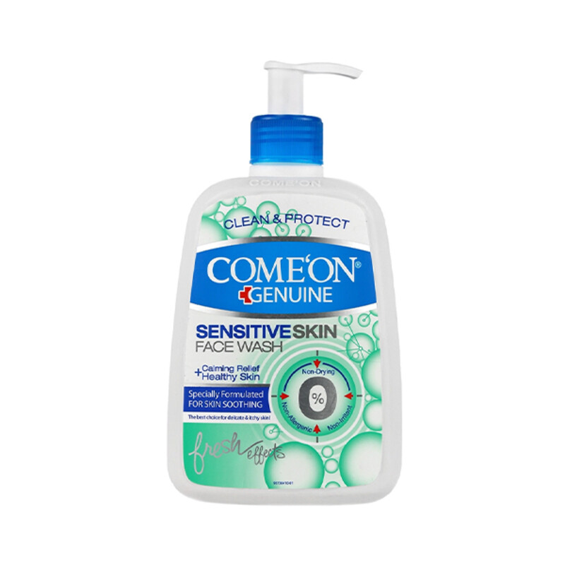 ژل شستشوی صورت تسکین‌دهنده فاقد سولفات کامان مخصوص پوست‌های حساس مدل Sensitive Skin حجم 500 میل