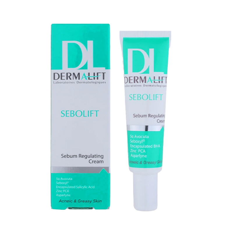 کرم ضد جوش و متعادل کننده چربی پوست درمالیفت مناسب پوست های چرب و جوشدار مدل Sebolift حجم 30 میل