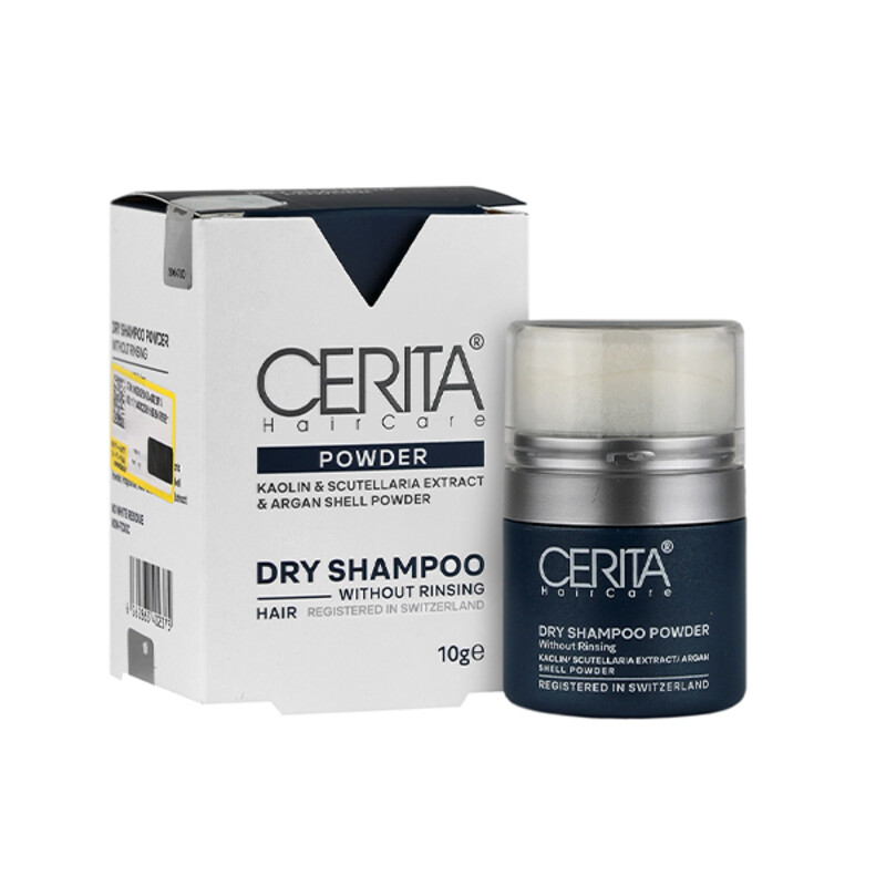 شامپو خشک پودری جذب کننده چربی و حجم دهنده سریتا وزن ۱۰ گرم