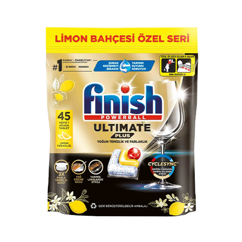 قدرتمندترین قرص ماشین ظرفشویی فینیش مدل Quantum Ultimate Plus با تکنولوژی Cyclesync بسته 45 عددی