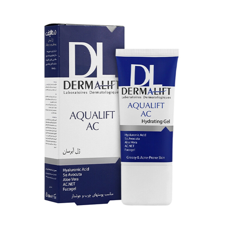 ژل آبرسان و کنترل‌کننده چربی درمالیفت مخصوص پوست‌های چرب و جوشدار مدل Aqualift AC حجم 50 میل