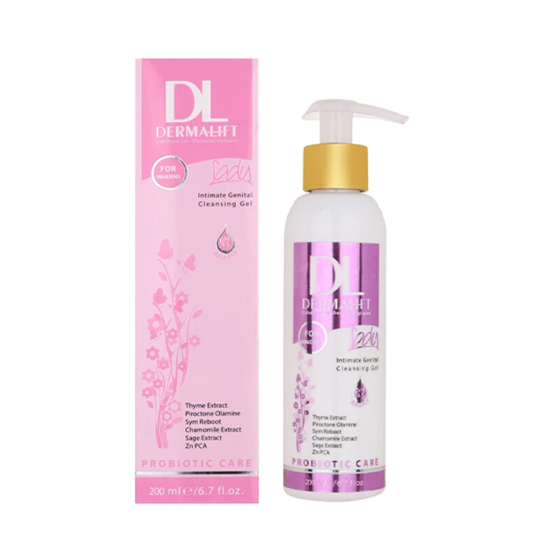 ژل بهداشتی ملایم درمالیفت مخصوص دوشیزگان پیشگیری از عفونت و رفع بوی نامطبوع مدل Lady حجم 200 میل