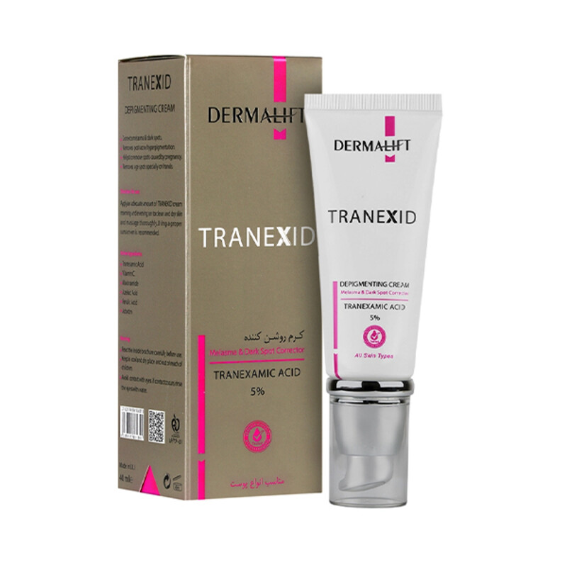 کرم ضد لک قوی درمالیفت حاوی ترانگزامیک اسید مناسب لک‌های بارداری و آکنه مدل Tranexid حجم 40 میل