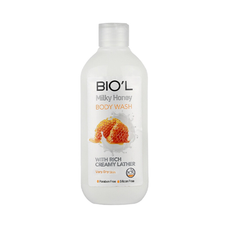 شامپو بدن کرمی بیول مدل Milky Honey حاوی پروتئین شیر و عسل مناسب پوست‌های خیلی خشک حجم ۴۰۰ میل