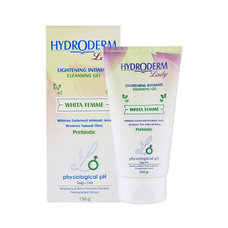 ژل بهداشتی روشن کننده بانوان هیدرودرم حاوی عصاره بلیس پرنیس (Bellis Perennis) حجم ۱۵۰ میل