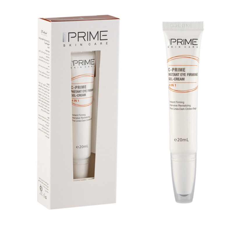 ژل کرم سفت کننده دور چشم پرایم مدل ۴ در ۱ حاوی ویتامین C و پپتید حجم ۲۰ میل