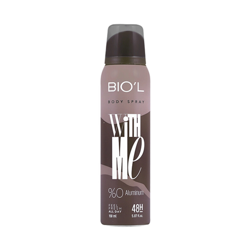 اسپری خوشبو کننده بدن مردانه بیول مدل With Me با ماندگاری ۴۸ ساعته و فاقد آلومینیوم حجم ۱۵۰ میل