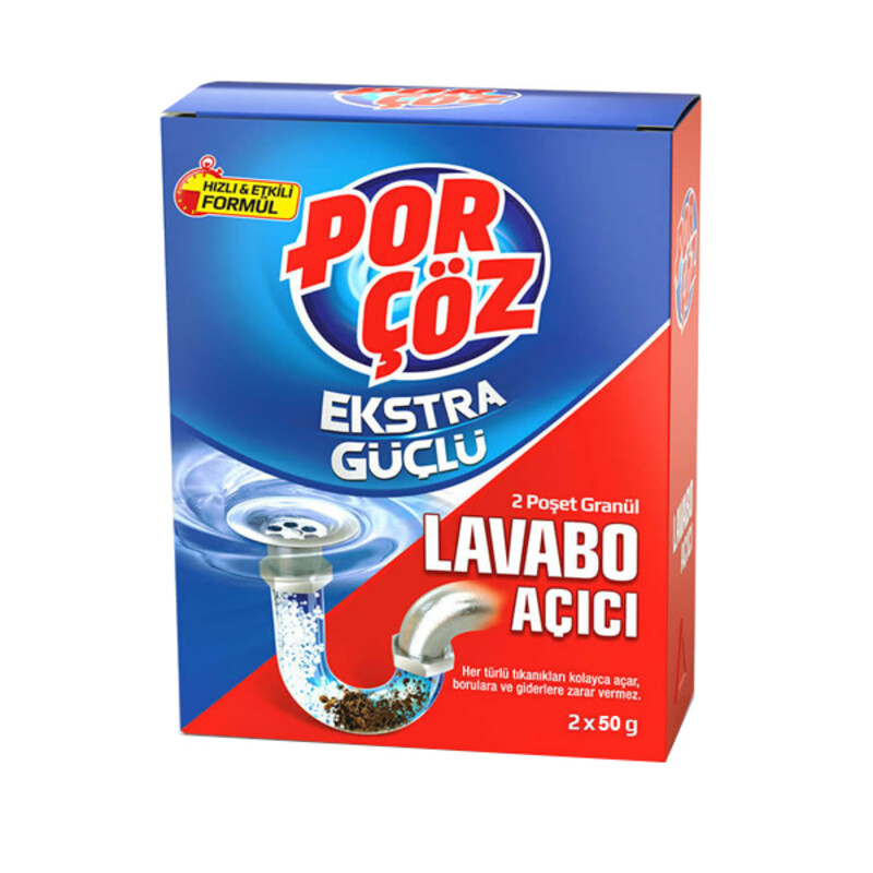 پودر لوله باز کن قوی پورچوز مدل Ekstra Güçlü بسته ۲ عددی ۵۰ گرمی