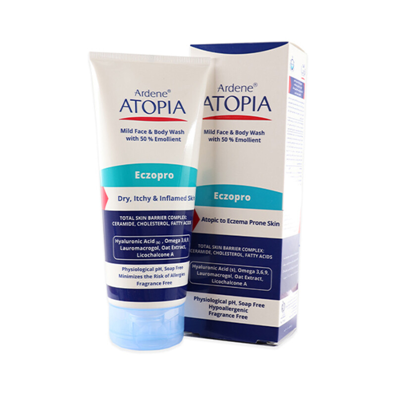 لوسیون شوینده صورت و بدن آردن اتوپیا حاوی ۵۰٪ روغن نرم کننده مناسب پوست‌های خیلی خشک حجم ۲۰۰ میل