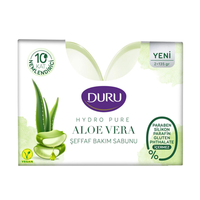 صابون نرم کننده دورو حاوی مرطوب کننده با عصاره آلوئه ورا بسته ۲ عددی وزن ۲۷۰ گرم