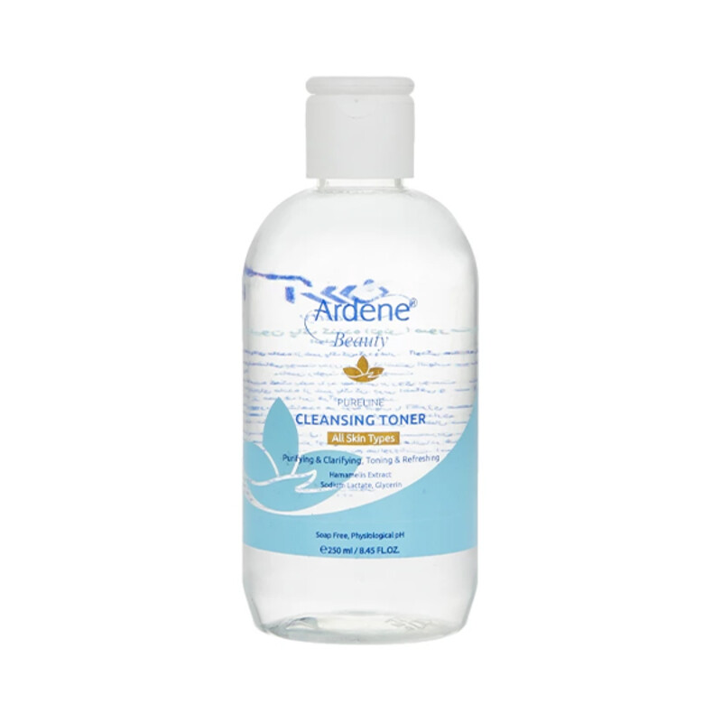 تونر پاک کننده و تنظیم کننده PH آردن بیوتی مدل Pureline حاوی عصاره‌های گیاهی حجم ۲۵۰ میل