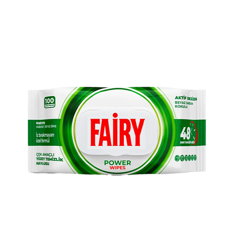 دستمال مرطوب تمیز کننده و ضد عفونی کننده فیری حاوی جوش شیرین و سرکه بسته ۱۰۰ عددی