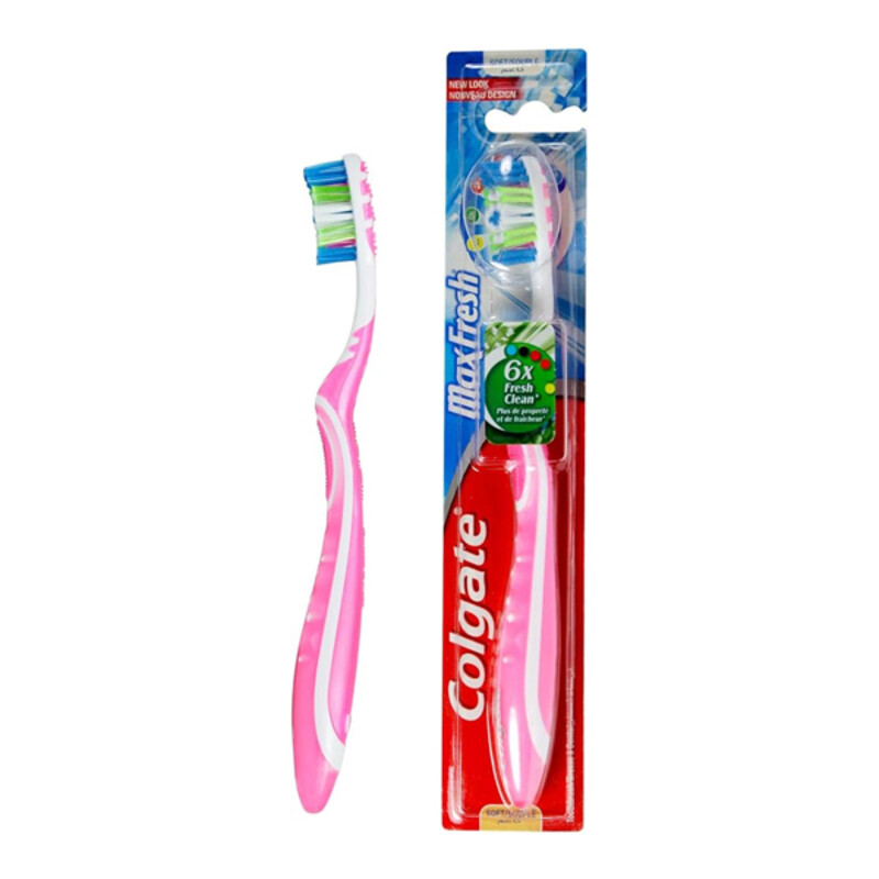 مسواک کلگیت مدل Max Fresh برس مدیوم دارای پاک کننده زبان (تنوع رنگی رندوم)