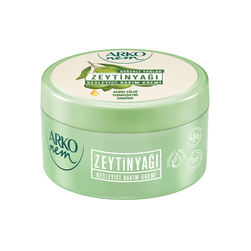 کرم مرطوب کننده کاسه‌ای آرکو حاوی روغن زیتون طبیعی مناسب دست، صورت و بدن حجم ۲۵۰ میل