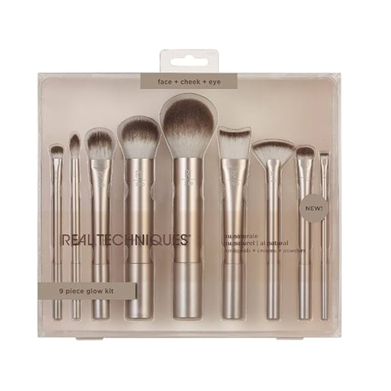 کیت قلم‌مو آرایشی ریل تکنیک مدل 9 Piece Glow Kit درخشان کننده ۹ عددی