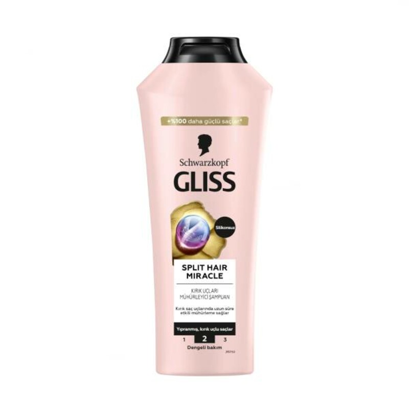 شامپو گلیس مدل Split Hair Miracle با خاصیت چسباننده موخوره و ترمیم‌کننده یونی حجم ۴۰۰ میل