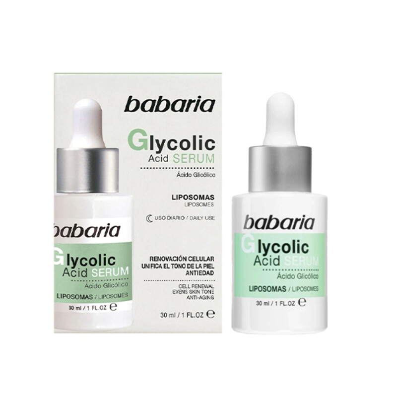 سرم لایه بردار ملایم پوست باباریا مدل Glycolic Acid یکنواخت کننده رنگ پوست و بازسازی کننده حجم 30 میل