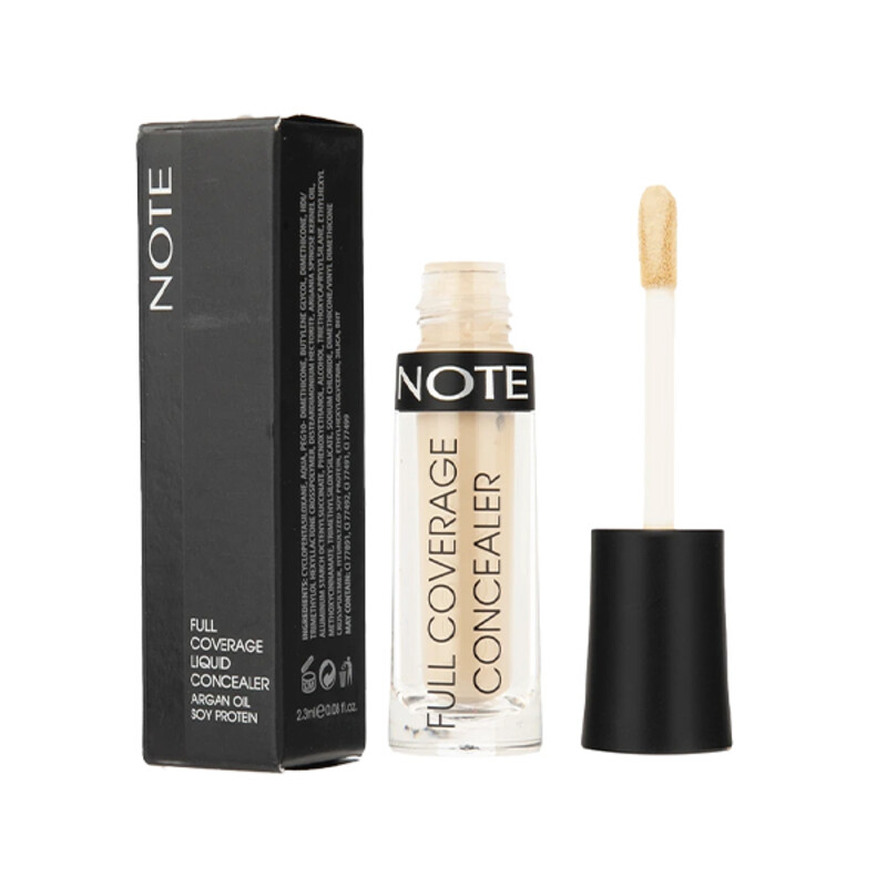 کانسیلر نوت مدل Full Cover با خاصیت پوشش‌دهی حداکثری و غنی شده با روغن آرگان جهت رفع خشکی حجم ۲.۳ میل