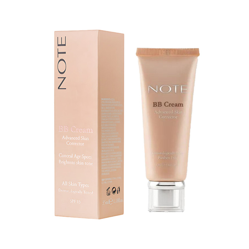 بی بی کرم نوت مدل BB Cream با SPF15 و خاصیت آبرسان و اصلاح‌کننده تناژ پوست با پوشش طبیعی حجم ۳۵ میل
