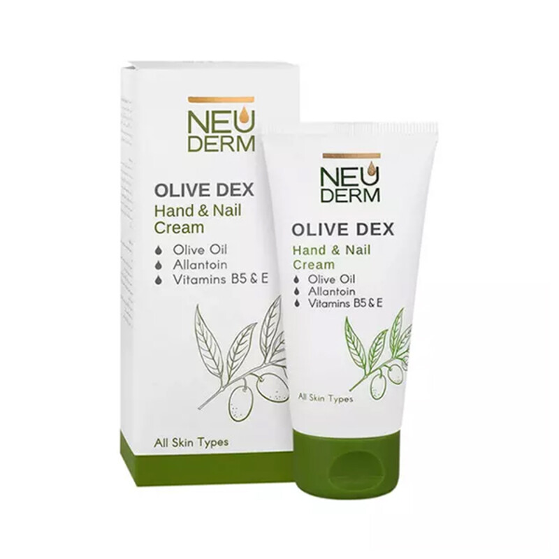 کرم نئودرم مدل Olive Dex با خاصیت بازسازی‌کننده عمقی و استحکام‌بخش ناخن با روغن زیتون حجم ۵۰ میل