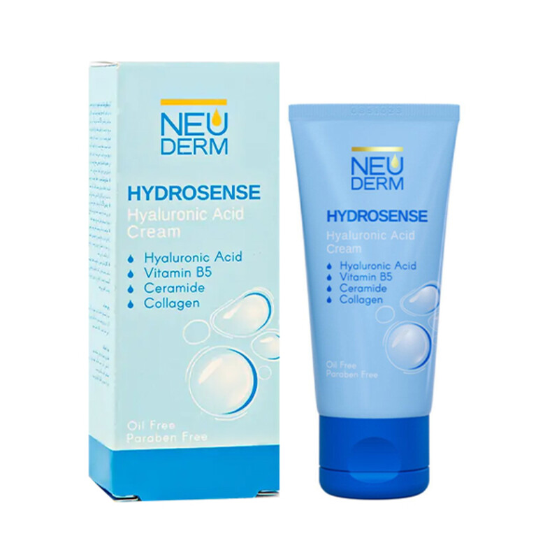 کرم نئودرم مدل Hydrosense با خاصیت آبرسان فوق‌عمقی و جوانساز با هیالورونیک اسید و کلاژن حجم ۵۰ میل