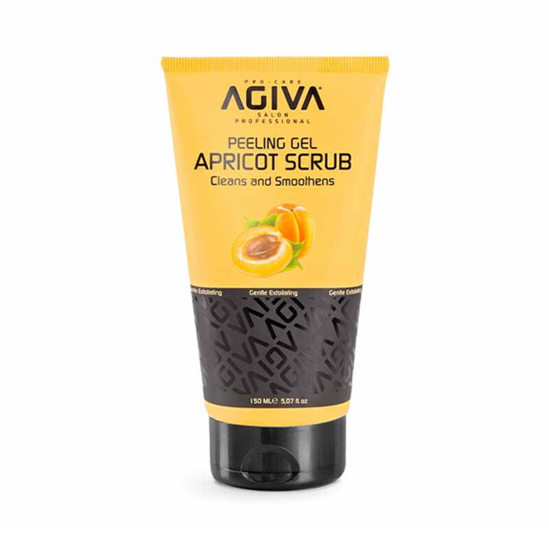 ژل اسکراب ملایم آگیوا مدل APRICOT SCRUB مناسب انواع پوست لایه‌بردار و صاف‌کننده با عصاره زردآلو حجم ۱۵۰ میل
