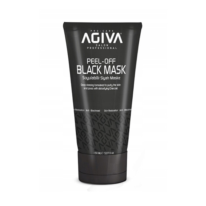 ماسک لایه‌بردار ذغال آگیوا مدل PEEL OFF BLACK MASK مناسب انواع پوست پاکسازی عمیق جوش‌های سرسیاه حجم ۱۵۰ میل