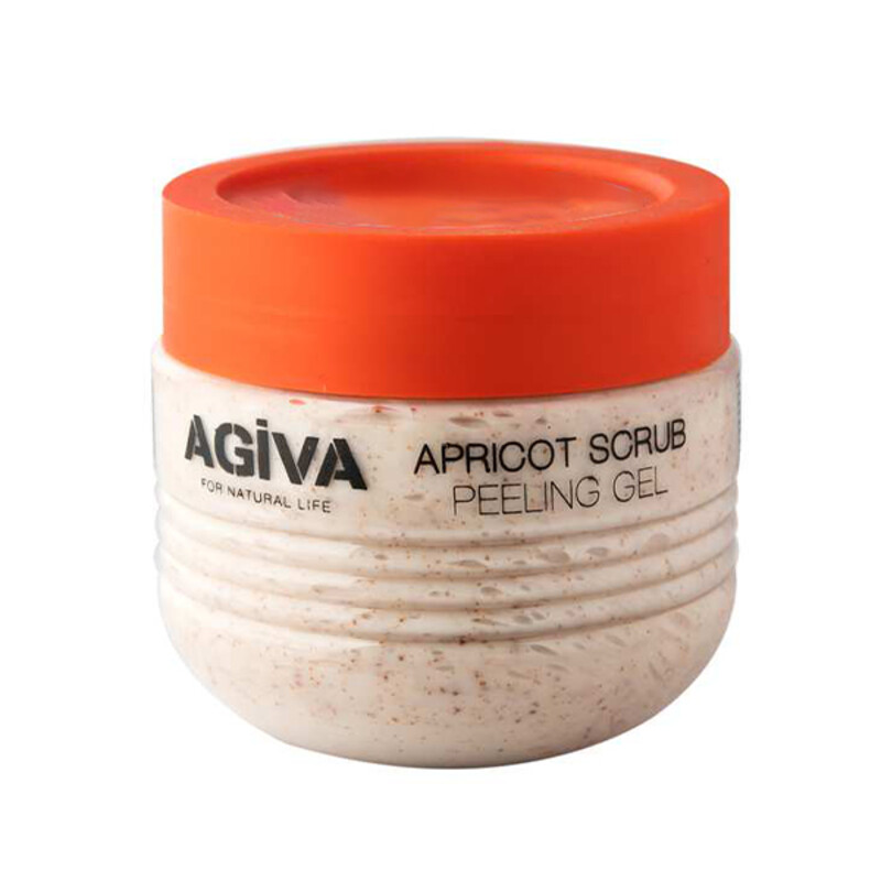 ژل اسکراب لایه‌بردار آگیوا مدل APRICOT SCRUB PEELING مناسب انواع پوست پاکسازی عمیق با عصاره طبیعی زردآلو حجم ۳۵۰ میل