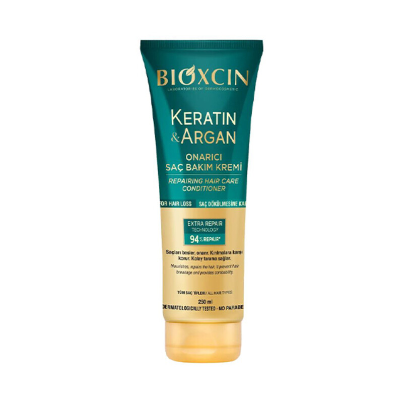 کرم موی احیاکننده و بازسازی‌کننده بیوکسین مدل KERATIN &amp; ARGAN با تکنولوژی EXTRA REPAIR حاوی آمینواسید حجم ۲۵۰ میل
