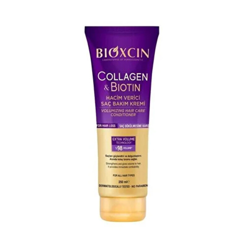 کرم موی حجم‌دهنده و نرم‌کننده بیوکسین مدل COLLAGEN & BIOTIN با تکنولوژی EXTRA VOLUME حاوی ترکیبات ضد ریزش حجم ۲۵۰ میل