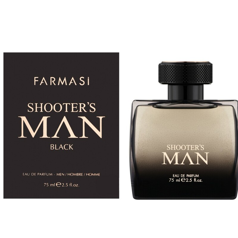 ادو پرفیوم مردانه فارماسی مدل Shooter's Man Black رایحه تلخ و چوبی حجم ۷۵ میل