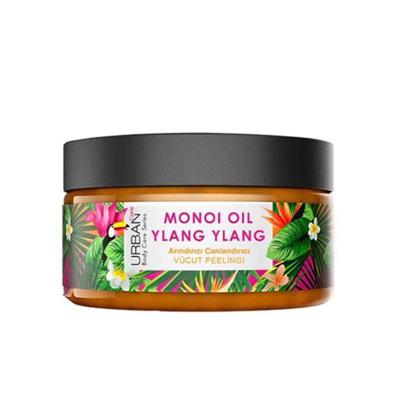 اسکراب لایه‌بردار و شاداب‌کننده بدن اوربن کر مدل MONOI OIL &amp; YLANG YLANG حاوی روغن‌های استوایی حجم ۲۰۰ میل