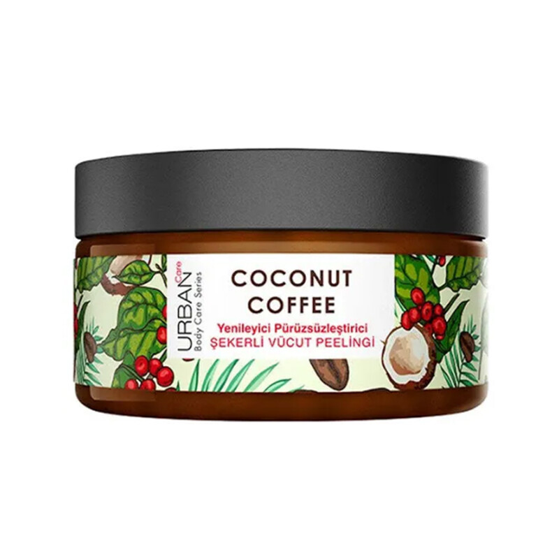 اسکراب شکری لطافت‌بخش و احیاکننده اوربن کر مدل COCONUT &amp; COFFEE حاوی عصاره قهوه و نارگیل وزن 280 گرم