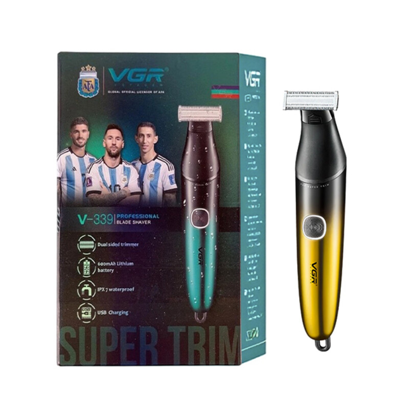 ماشین اصلاح حرفه‌ای وی جی آر مدل V-339 با بدنه مقاوم و تکنولوژی اصلاح پیشرفته ضد آب