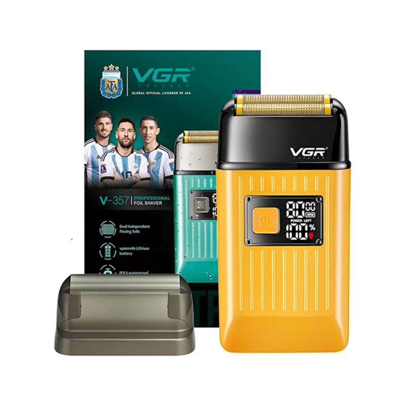 ماشین اصلاح ضد آب  وی جی آر مدل V-357 با نمایشگر دیجیتال و تکنولوژی اصلاح فویلی پیشرفته