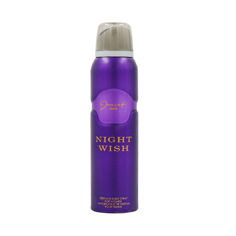 اسپری خوشبوکننده زنانه ژک ساف مدل NIGHT WISH با رایحه گرم و شیرین حجم ۱۵۰ میل