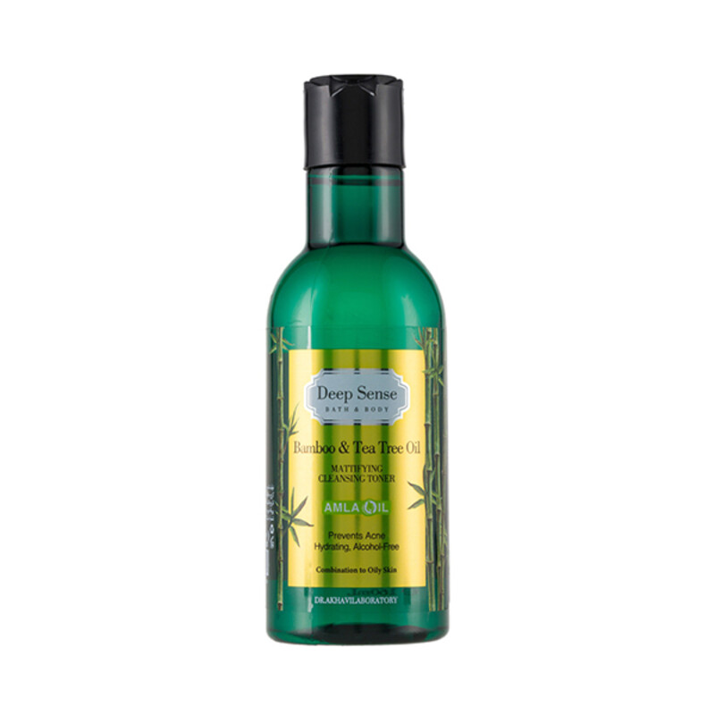 تونر پاک‌کننده و مرطوب‌کننده دیپ سنس مدل Tea Tree &amp; Bamboo مناسب پوست چرب و مختلط حجم ۱۶۰ میل
