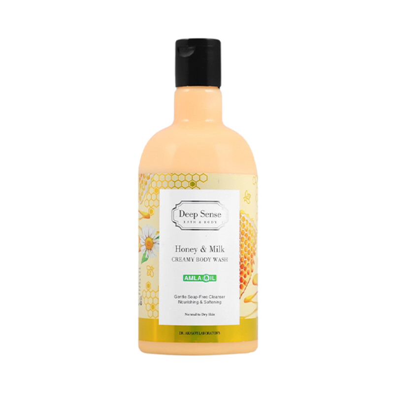 شامپو بدن کرمی دیپ سنس مدل Milk &amp; Honey مغذی و مرطوب‌کننده حجم ۴۰۰ میل
