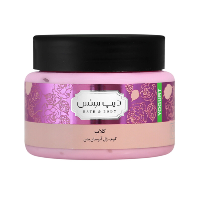 کرم ژل آبرسان بدن دیپ سنس مدل Rosewater مخصوص پوست حساس حجم ۲۵۰ میل