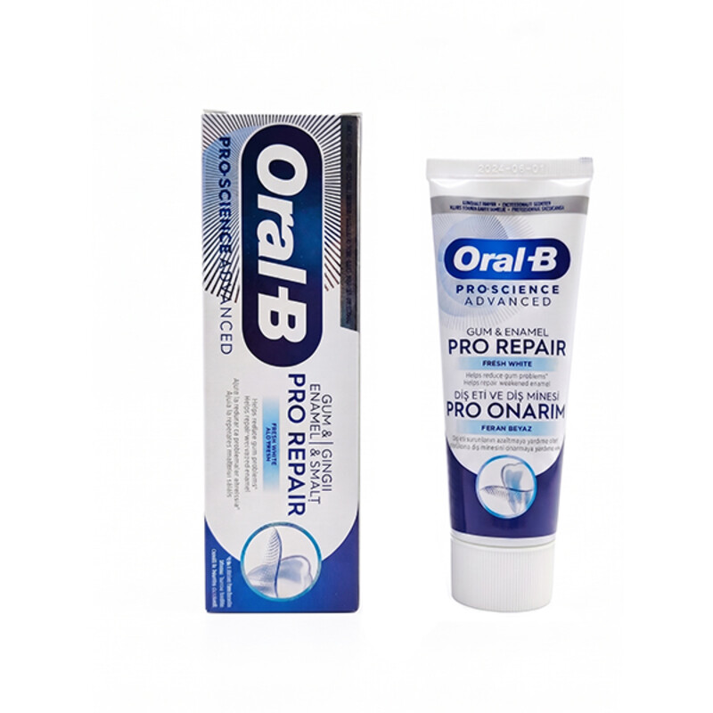 خمیر دندان اورال بی مدل PRO REPAIR ترمیم کننده مینا و لثه حجم ۷۵ میل