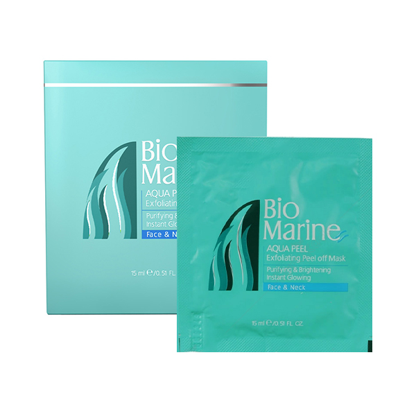 ماسک لایه بردار صورت و گردن بایومارین مدل AQUA PEEL  پاکسازی کننده  با عملکرد روشن کننده بسته ۳ عددی