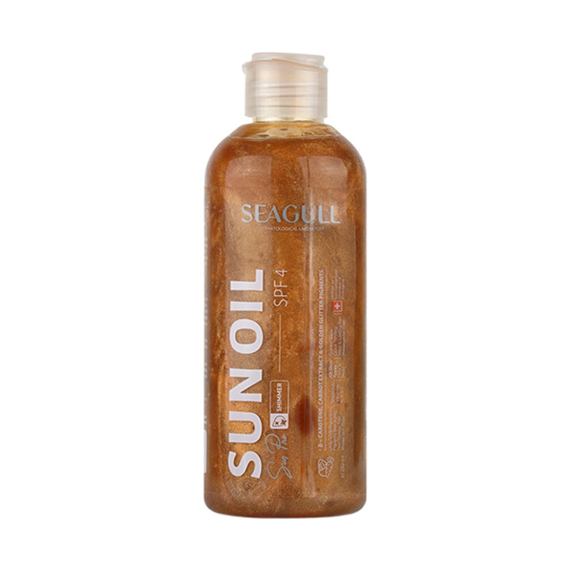 روغن برنزکننده و ویتامینه اکلیلی سی‌گل مدل SUN OIL با فاکتور محافظتی SPF 4 مناسب انواع پوست حجم ۲۵۰ میل