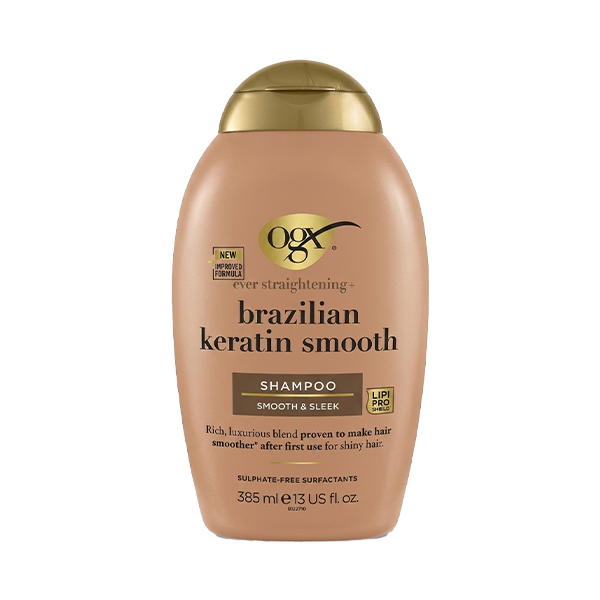 شامپو فری سولفات و صاف کننده او جی ایکس مدل Brazilian Keratin حجم 385 میل